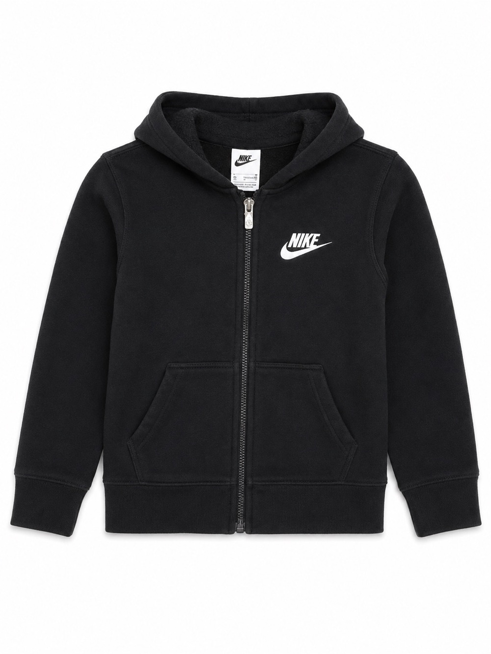 Nike Kids Black Full Zip Fleece Hoodie Size 5-6 Year